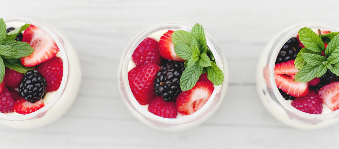 Lemon Pudding with Berries