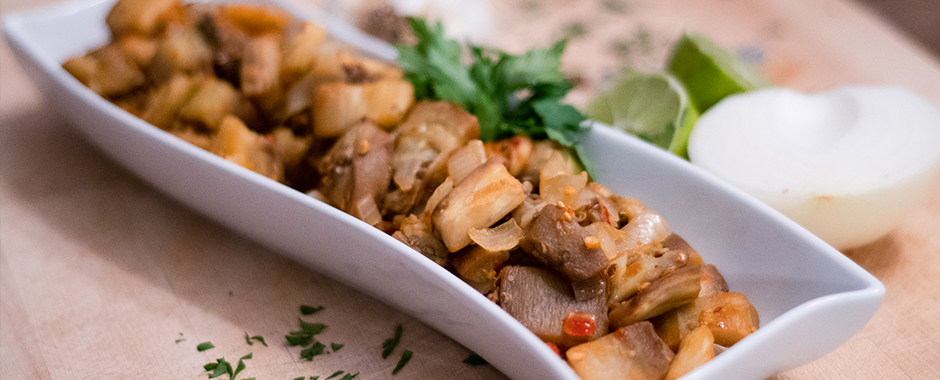 Warm Sesame Ginger Eggplant